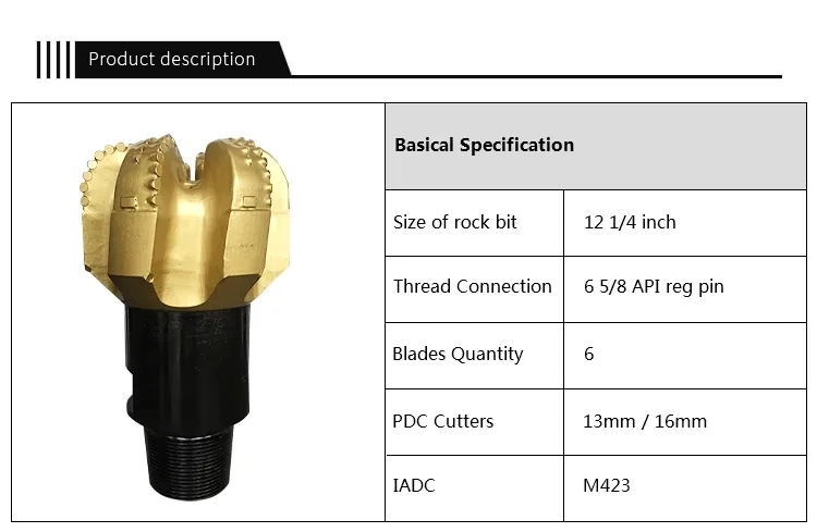 6 Inch PDC Diamond Drill Bit Steel Body PDC Bit for Sandstone Drilling